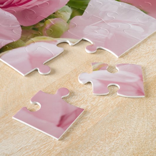 Romantic Wedding Love Soft Pink Flower Bouquet Legpuzzel (Zijkant)