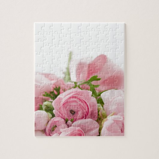 Romantic Wedding Love Soft Pink Flower Bouquet Legpuzzel (Verticaal)