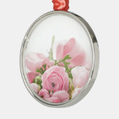 Romantic Wedding Love Soft Pink Flower Bouquet Metalen Ornament (Links)