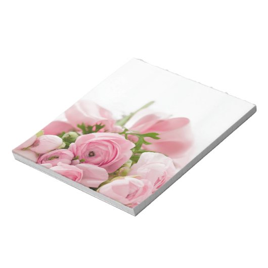 Romantic Wedding Love Soft Pink Flower Bouquet Notitieblok (Linkerzijde)