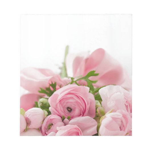 Romantic Wedding Love Soft Pink Flower Bouquet Notitieblok (Voorkant)