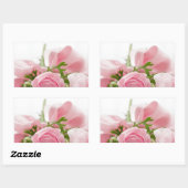 Romantic Wedding Love Soft Pink Flower Bouquet Rechthoekige Sticker (Vel)