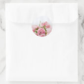 Romantic Wedding Love Soft Pink Flower Bouquet Ronde Sticker (Tas)