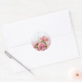 Romantic Wedding Love Soft Pink Flower Bouquet Ronde Sticker (Envelop)