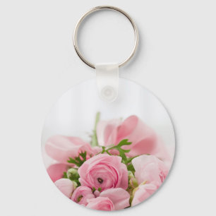 Romantic Wedding Love Soft Pink Flower Bouquet Sleutelhanger