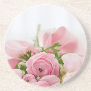Romantic Wedding Love Soft Pink Flower Bouquet Zandsteen Onderzetter