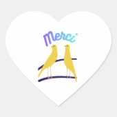 Romantic Wedding Merci Canary Heart Sticker  (Voorkant)