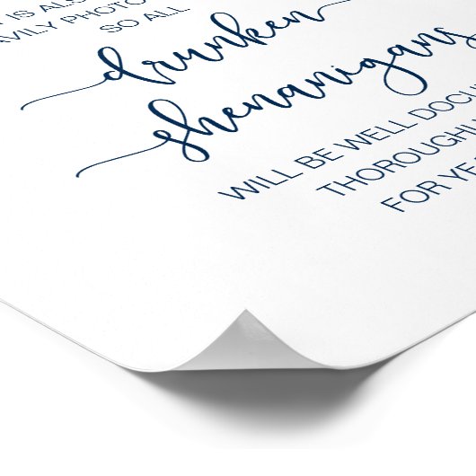 Romantic Wedding Open Bar, dronken shenanigans Poster (Hoek)