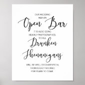 Romantic Wedding Open Bar, dronken shenanigans Poster (Voorkant)