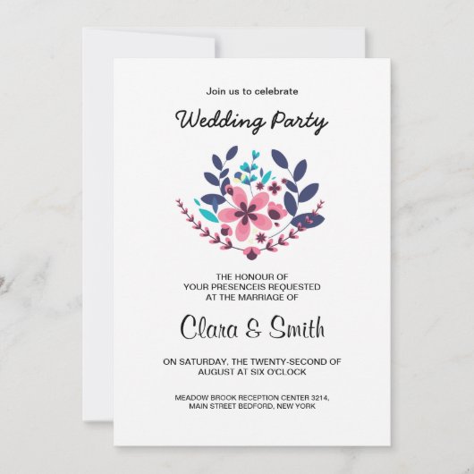 Romantic wedding party uitnodiging (Voorkant)