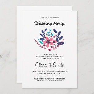 Romantic wedding party uitnodiging