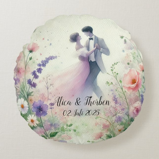 Romantic Wedding pastell Nr.1 Rond Kussen (Voorkant)