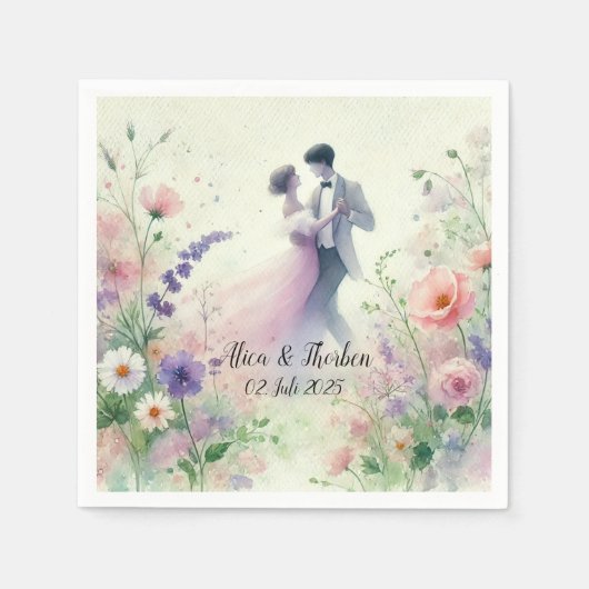 Romantic Wedding pastell Nr.1 Servet (Voorkant)