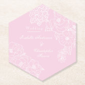 Romantic Wedding Peonies Blush Pink Kartonnen Onderzetters (Voorkant)