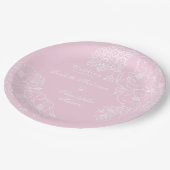 Romantic Wedding Peonies Blush Pink Papieren Bordje (Gekanteld)