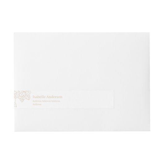 Romantic Wedding Peonies Delicate Ivory Adreslabel Wikkel (Voorkant)