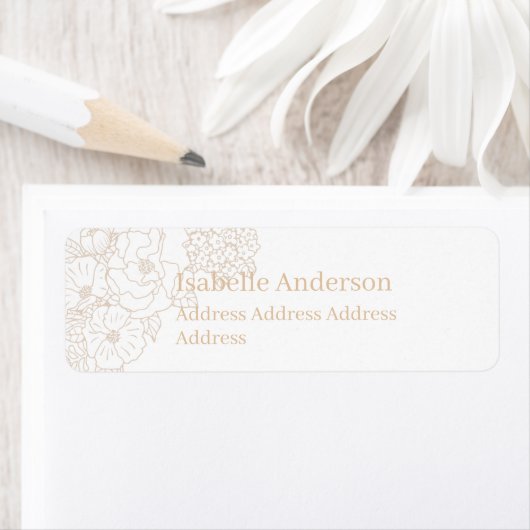 Romantic Wedding Peonies Delicate Ivory Etiket (Insitu)