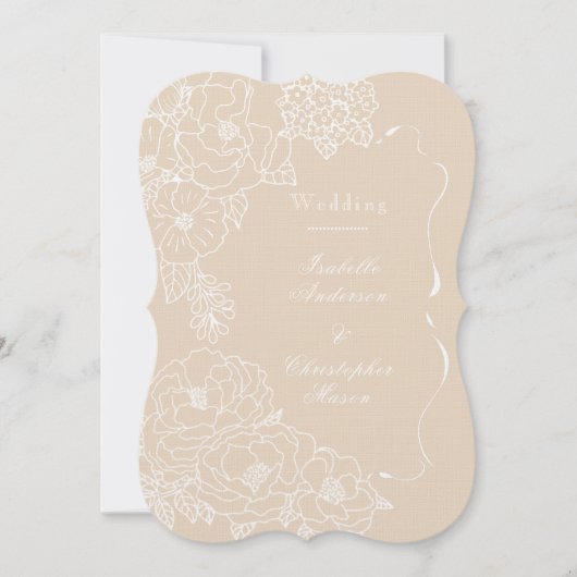 Romantic Wedding Peonies Delicate Ivory Kaart (Voorkant)