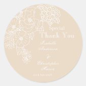 Romantic Wedding Peonies Delicate Ivory  Ronde Sticker (Voorkant)