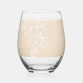 Romantic Wedding Peonies Delicate Ivory Wijnglas Zonder Voet (Links)