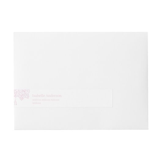 Romantic Wedding Peonies Delicate Pink Adreslabel Wikkel (Voorkant)