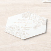 Romantic Wedding Peonies Ivory White Kartonnen Onderzetters (Schuin)