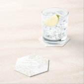 Romantic Wedding Peonies Ivory White Kartonnen Onderzetters (Insitu)