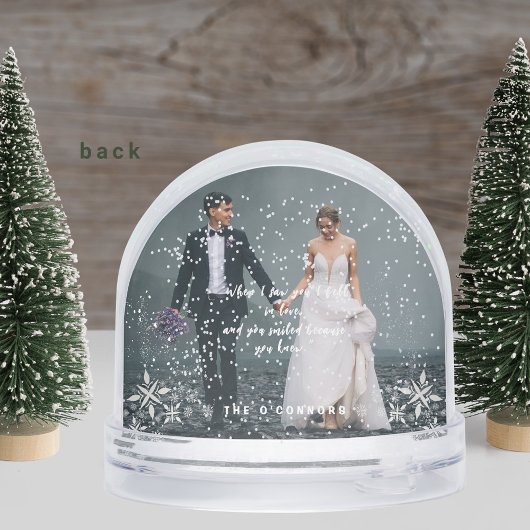 Romantic Wedding Photo First Christmas Snow Globe Sneeuwbol