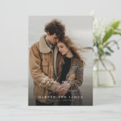 Romantic Wedding Photo Minimalist Thank You Card Bedankkaart (Staand voorkant)