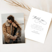 Romantic Wedding Photo Minimalist Thank You Card Bedankkaart