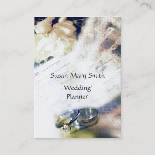 Romantic Wedding Planner Visitekaartje (Voorkant)