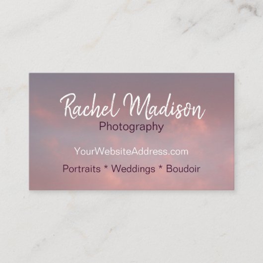 Romantic Wedding Portret Fotografie Visitekaartje (Voorkant)