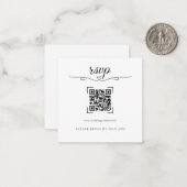 Romantic Wedding QR Code Online RSVP Cards Notitiekaartje (Voorkant / Achterkant in situ)