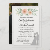 Romantic Wedding Quote with Couple and Flowers – E Kaart (Voorkant / Achterkant)