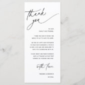 Romantic Wedding Reception Dinner Thank You Card Programmakaart (Voorkant)