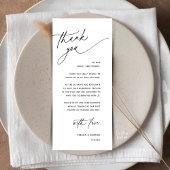 Romantic Wedding Reception Dinner Thank You Card Programmakaart