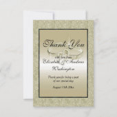 Romantic Wedding Rings, Gold Glitter Wedding Bedankkaart (Voorkant)