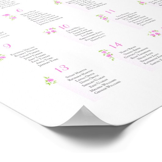 Romantic Wedding Seating Chart - Tables | POSTER (Hoek)