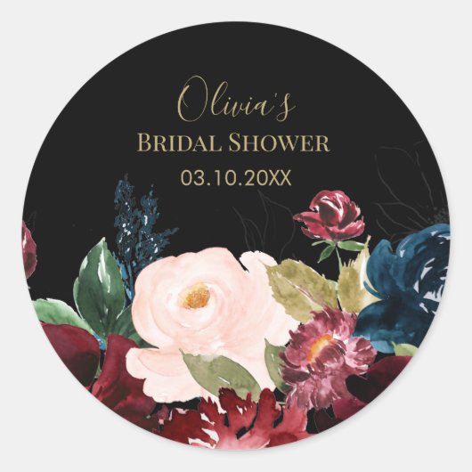 Romantic Wedding Shower Favor Stickers (Voorkant)