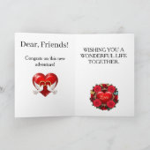 Romantic Wedding Silhouette of Bride and Groom Kaart (Binnen)