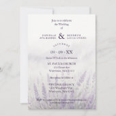 Romantic Wedding Spring Lavender Field Landscape Kaart (Voorkant)