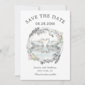 Romantic Wedding Swans Save the Date (Voorkant)