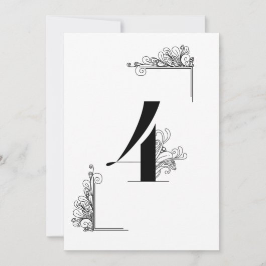 Romantic Wedding table number card Kaart (Voorkant)