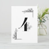 Romantic Wedding table number card Kaart (Staand voorkant)