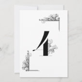 Romantic Wedding table number card Kaart (Achterkant)