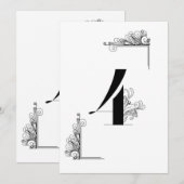 Romantic Wedding table number card Kaart (Voorkant / Achterkant)
