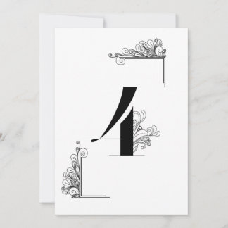 Romantic Wedding table number card Kaart