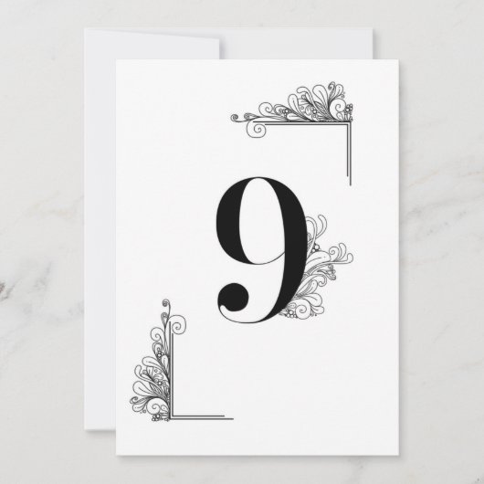 Romantic Wedding table number card Kaart (Voorkant)