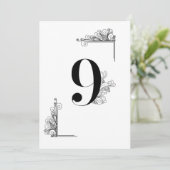 Romantic Wedding table number card Kaart (Staand voorkant)