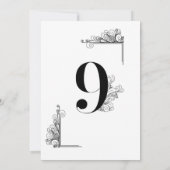 Romantic Wedding table number card Kaart (Achterkant)